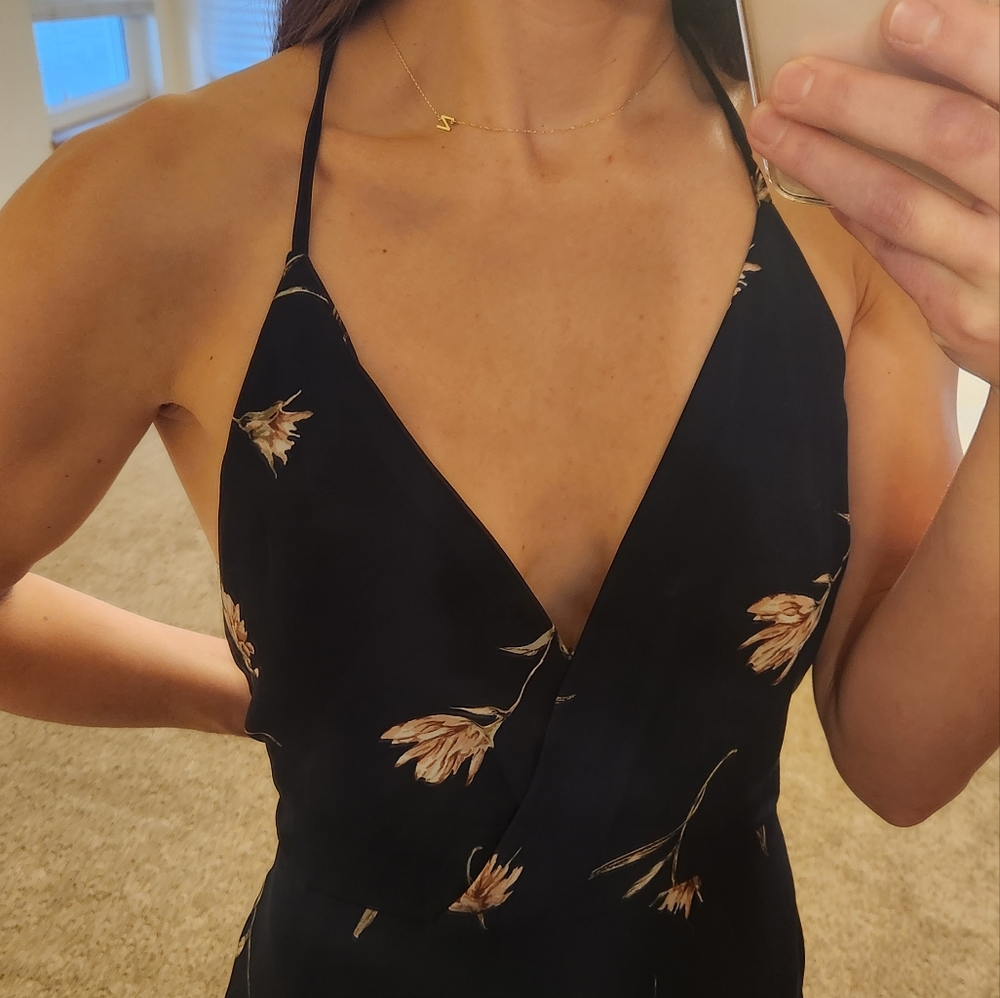 Navy floral maxi dress